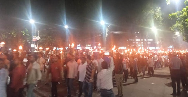 সাম্য হত্যার বিচার দাবিতে ঢাবি ছাত্রদলের মশাল মিছিল