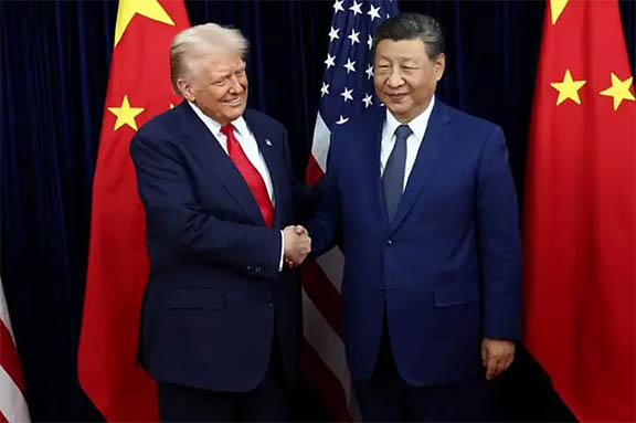 চীনের পণ্যে ৫৭ থেকে ৪৭% শুল্ক কমালেন ট্রাম্প