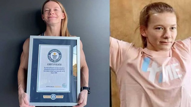 ঘণ্টায় ৭৩৩ পুল-আপ করে নারী পুলিশ কর্মকর্তার বিশ্বরেকর্ড