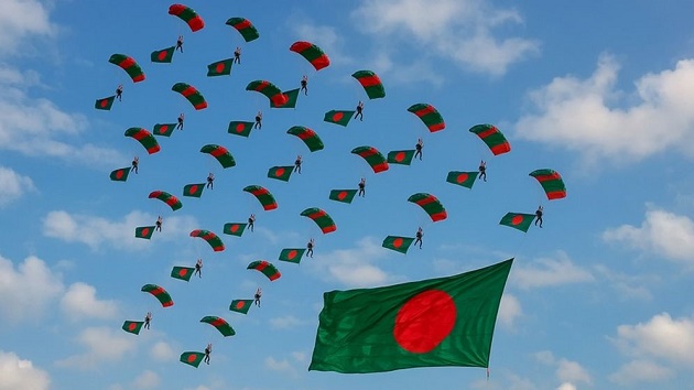 বিজয় দিবসে সর্বাধিক পতাকা হাতে প্যারাস্যুটিং, বিশ্বরেকর্ড গড়ার প্রত্যয় বাংলাদেশের