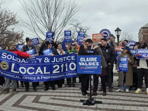 ক্লেয়ার ভ্যালডেজের পক্ষে সমর্থন জানালেন মমদানি ও শ্রমিক ইউনিয়ন
