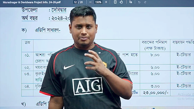 কুমিল্লা জেলা পরিষদের ১০ কোটি টাকার হিসাব দিলেন হাসনাত আবদুল্লাহ