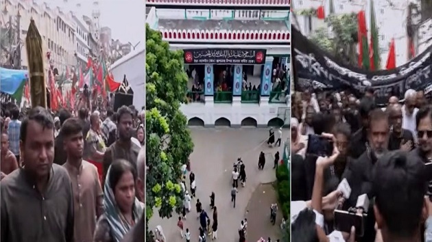 হোসেনি দালান থেকে বের হয়েছে তাজিয়া মিছিল  